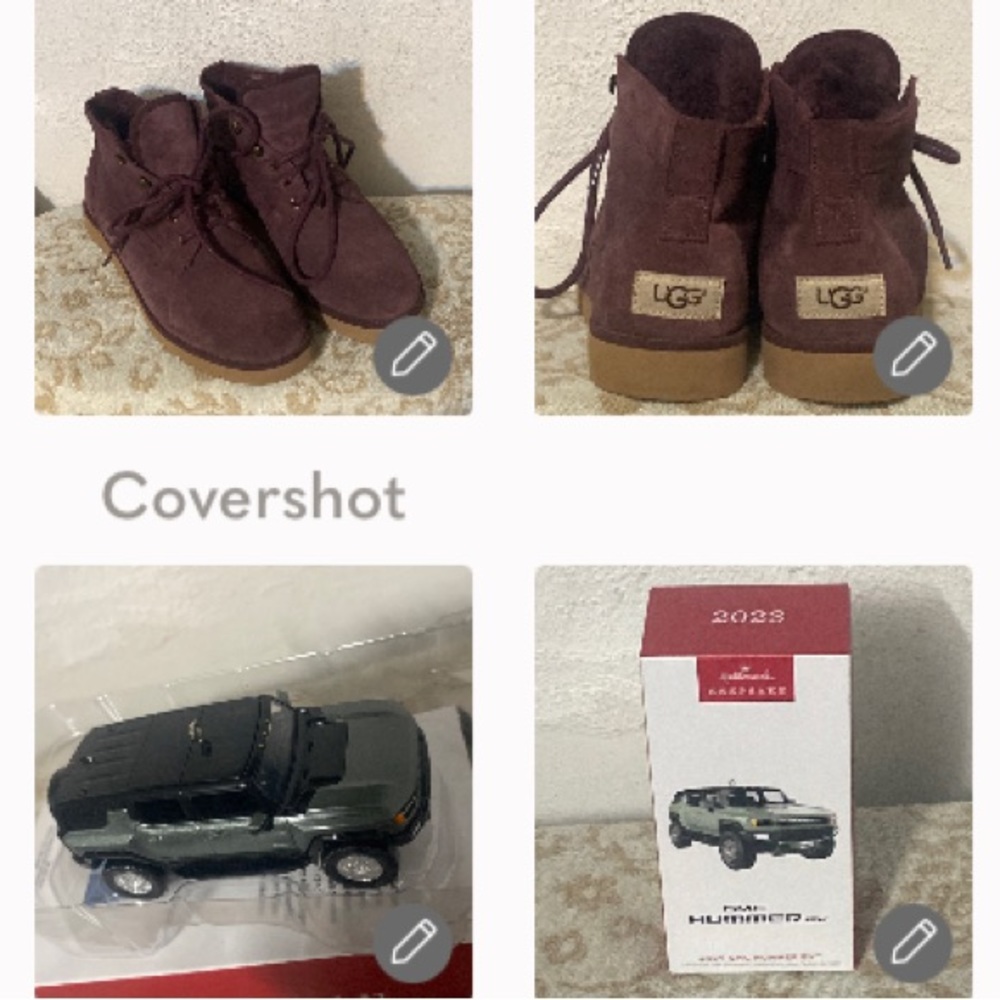 UGG Suede fuzz lined 9.5+NIB Hallmark keepsake GMC hummer ornament
